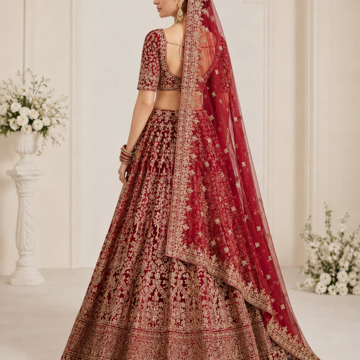 Royal Maharani Maroon Bridal Lehenga