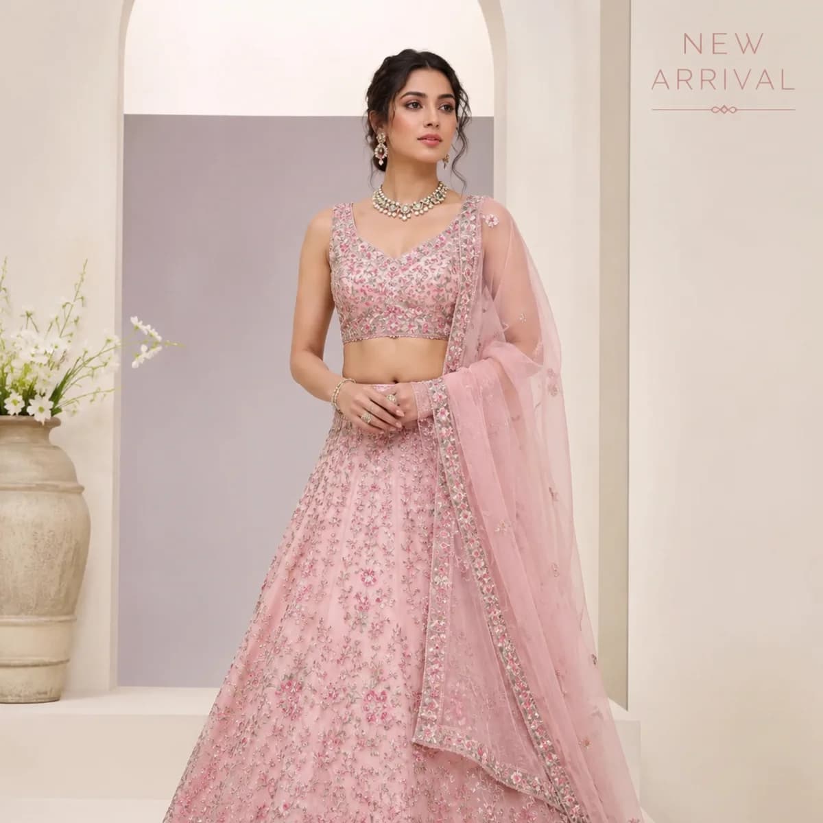 Blush Garden Embroidered Lehenga